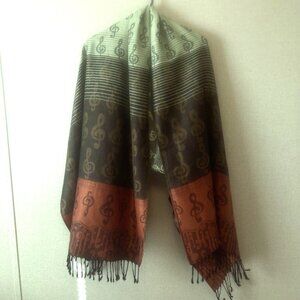 Vintage Pashmina Long Scarf/Shawl Wrap with Tassels